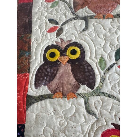 Handmade in Alaska Three Owls Fall Quilted Novelty Hanging Sign - Picture 3 of 9